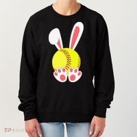 Softball Easter Bunny For Funny Women's Sweatshirt thumb 0