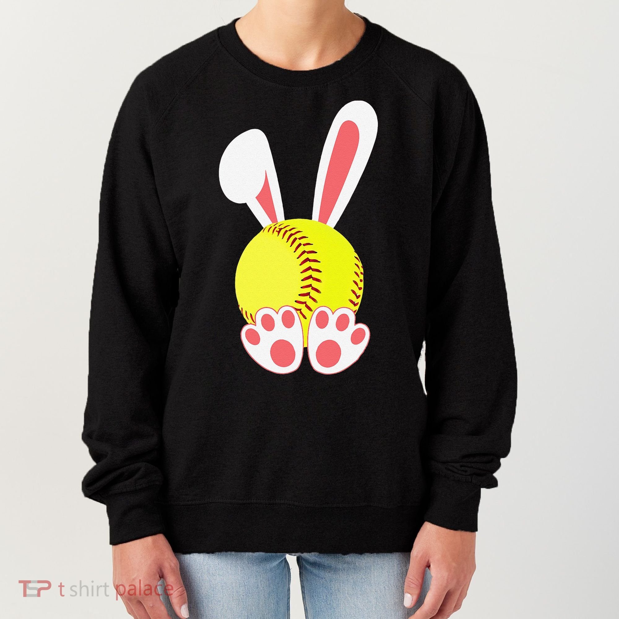 Softball Easter Bunny For Funny Women's Sweatshirt