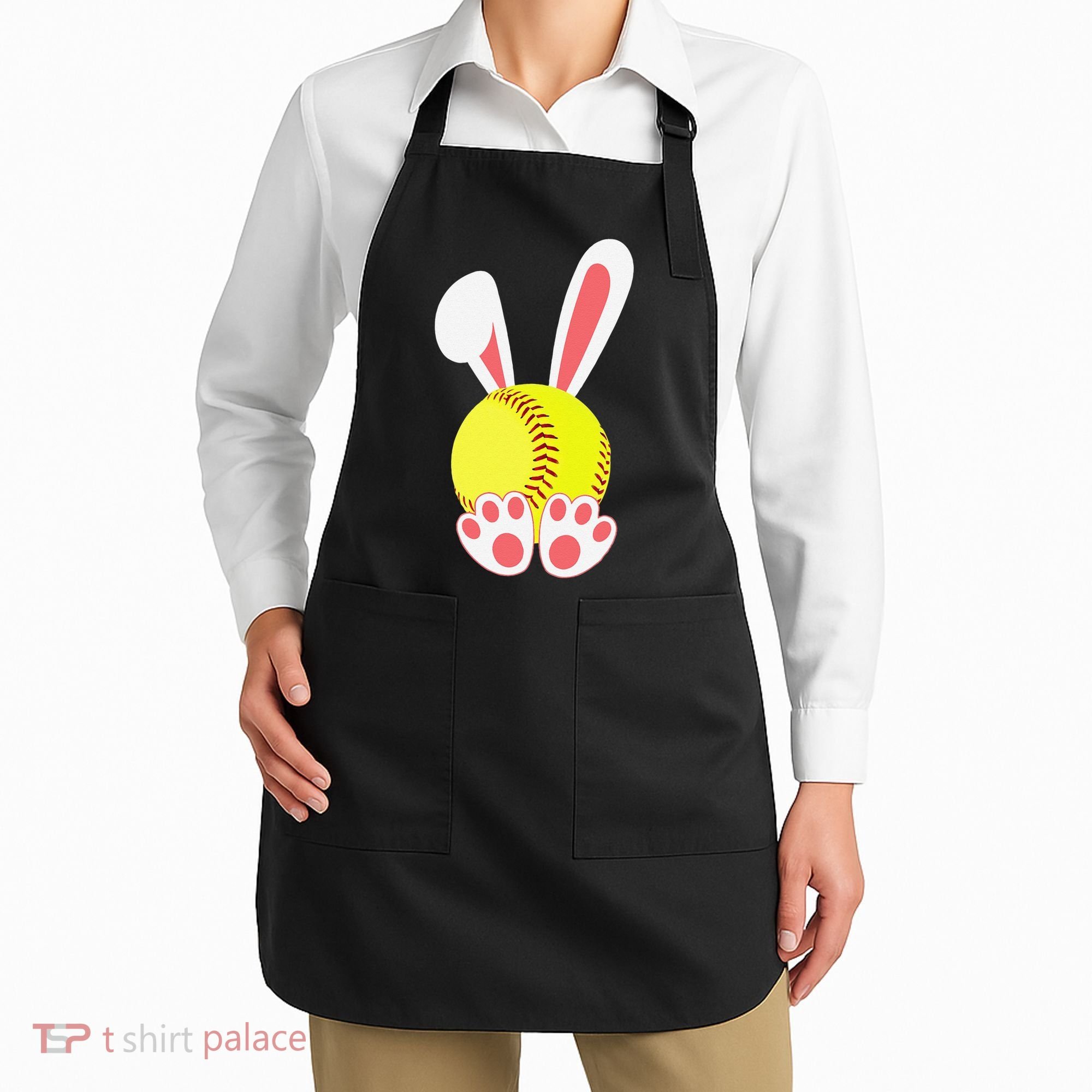 Softball Easter Bunny For Funny Apron
