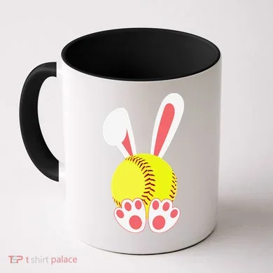 Softball Easter Bunny For Funny Coffee Mug