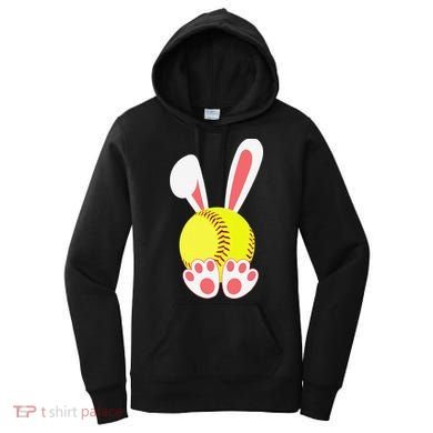 Softball Easter Bunny For Funny Women's Hoodie