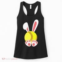 Softball Easter Bunny For Funny Women's Tank Top thumb 0