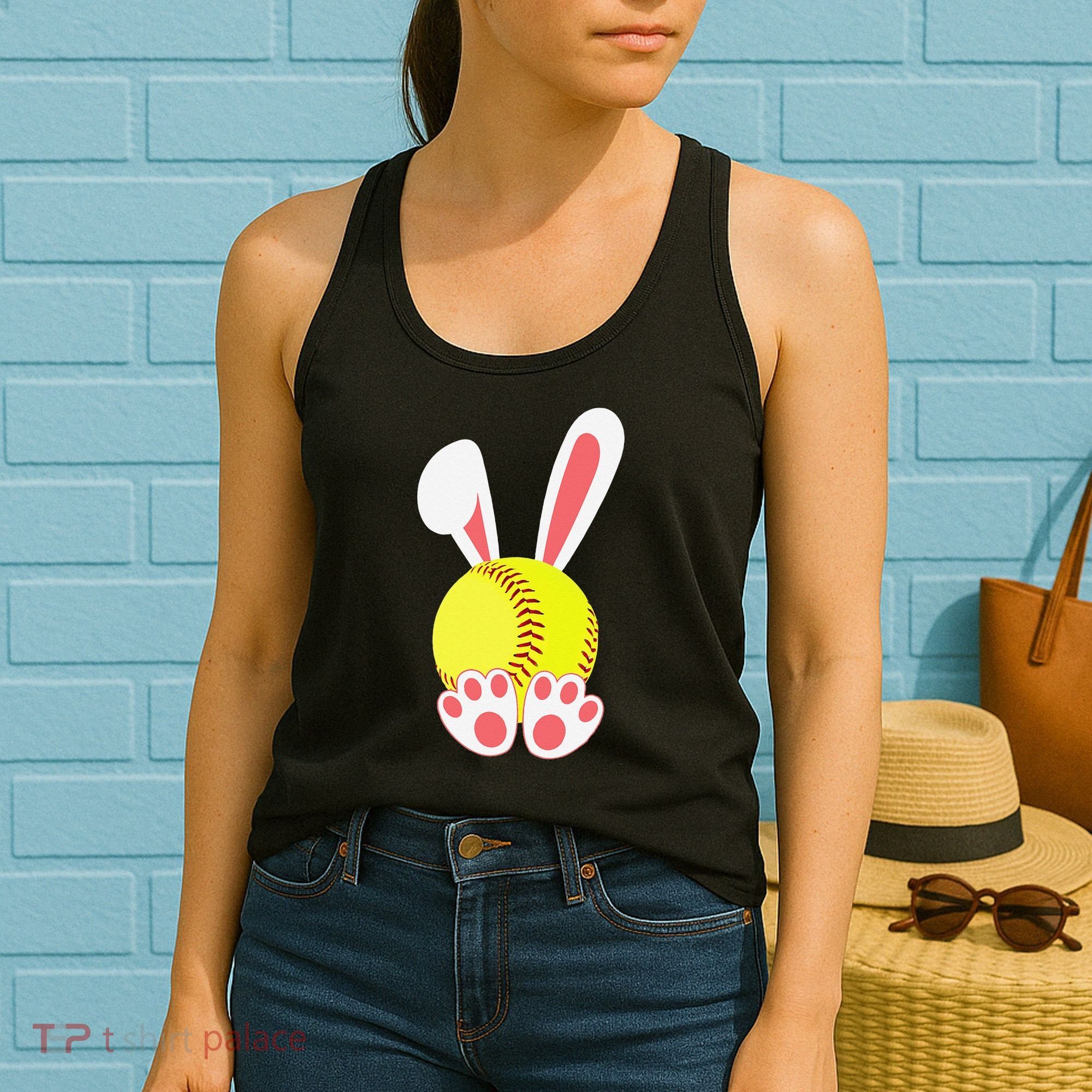 Softball Easter Bunny For Funny Women's Tank Top