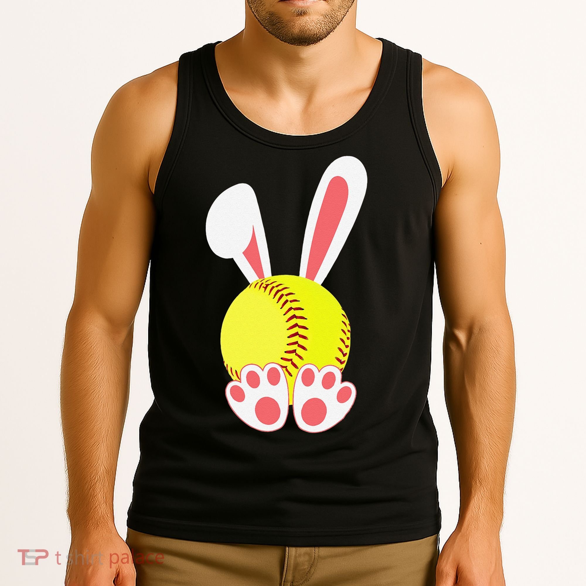 Softball Easter Bunny For Funny Tank Top