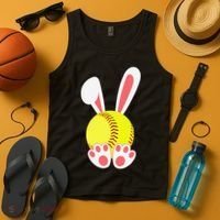 Softball Easter Bunny For Funny Tank Top thumb 4