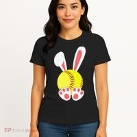 Softball Easter Bunny For Funny Women's T-Shirt thumb 4