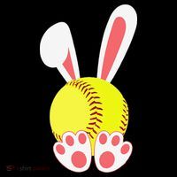 Softball Easter Bunny For Funny Women's T-Shirt thumb 6