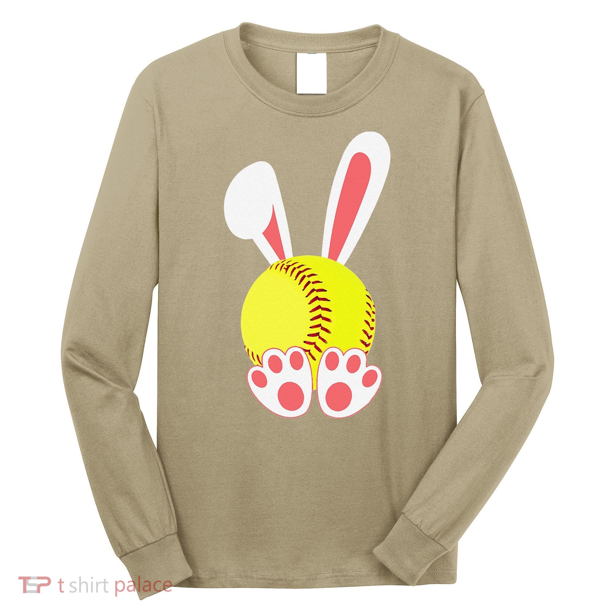 Softball Easter Bunny For Funny Long Sleeve Shirt