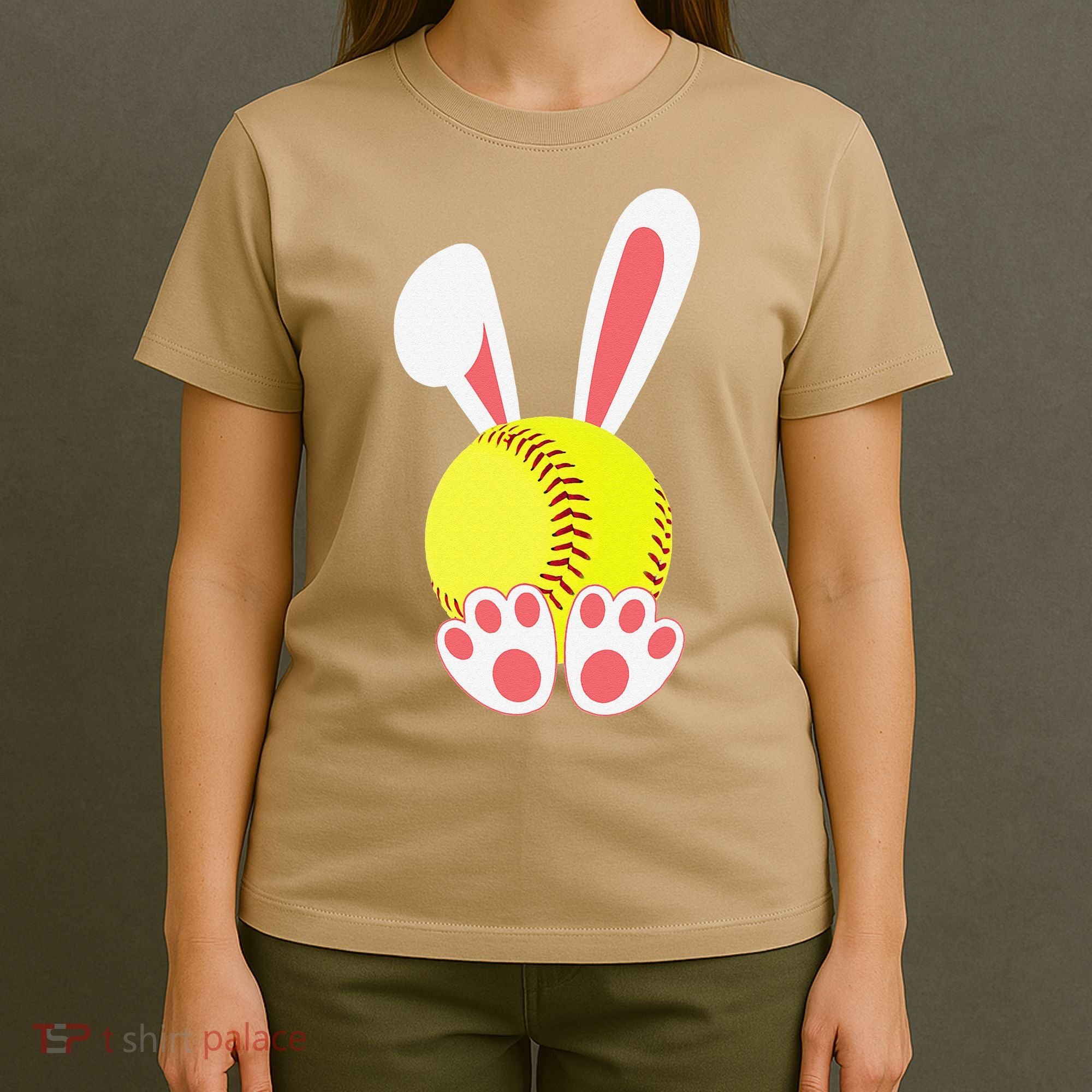 Softball Easter Bunny For Funny T-Shirt