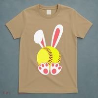 Softball Easter Bunny For Funny T-Shirt thumb 5