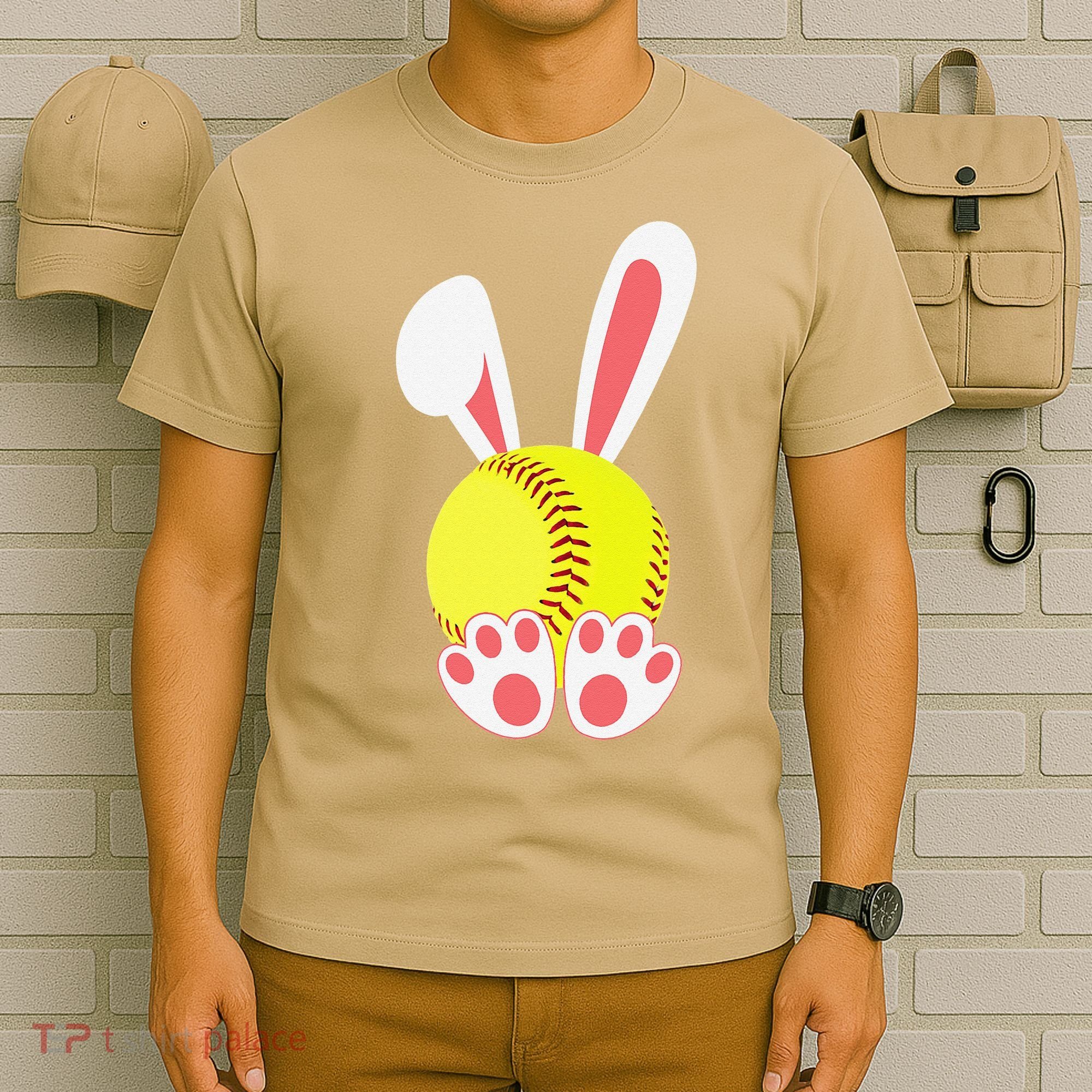 Softball Easter Bunny For Funny T-Shirt