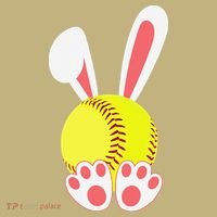 Softball Easter Bunny For Funny Button thumb 1
