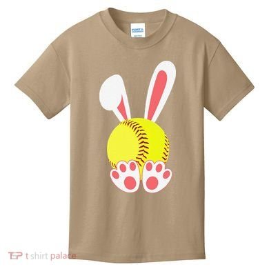Softball Easter Bunny For Funny Kids T-Shirt