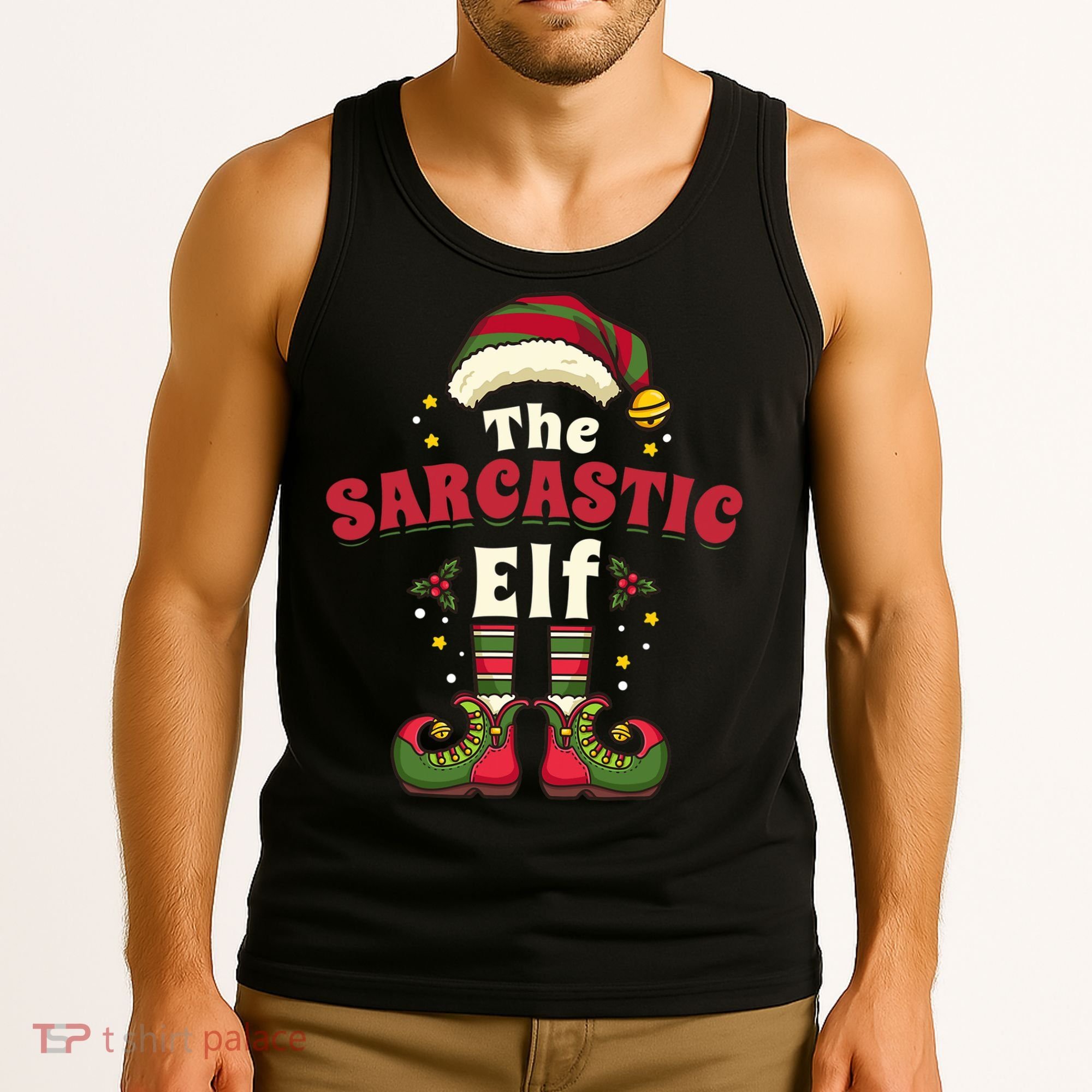Sarcastic Elf Christmas Matching Family Tank Top