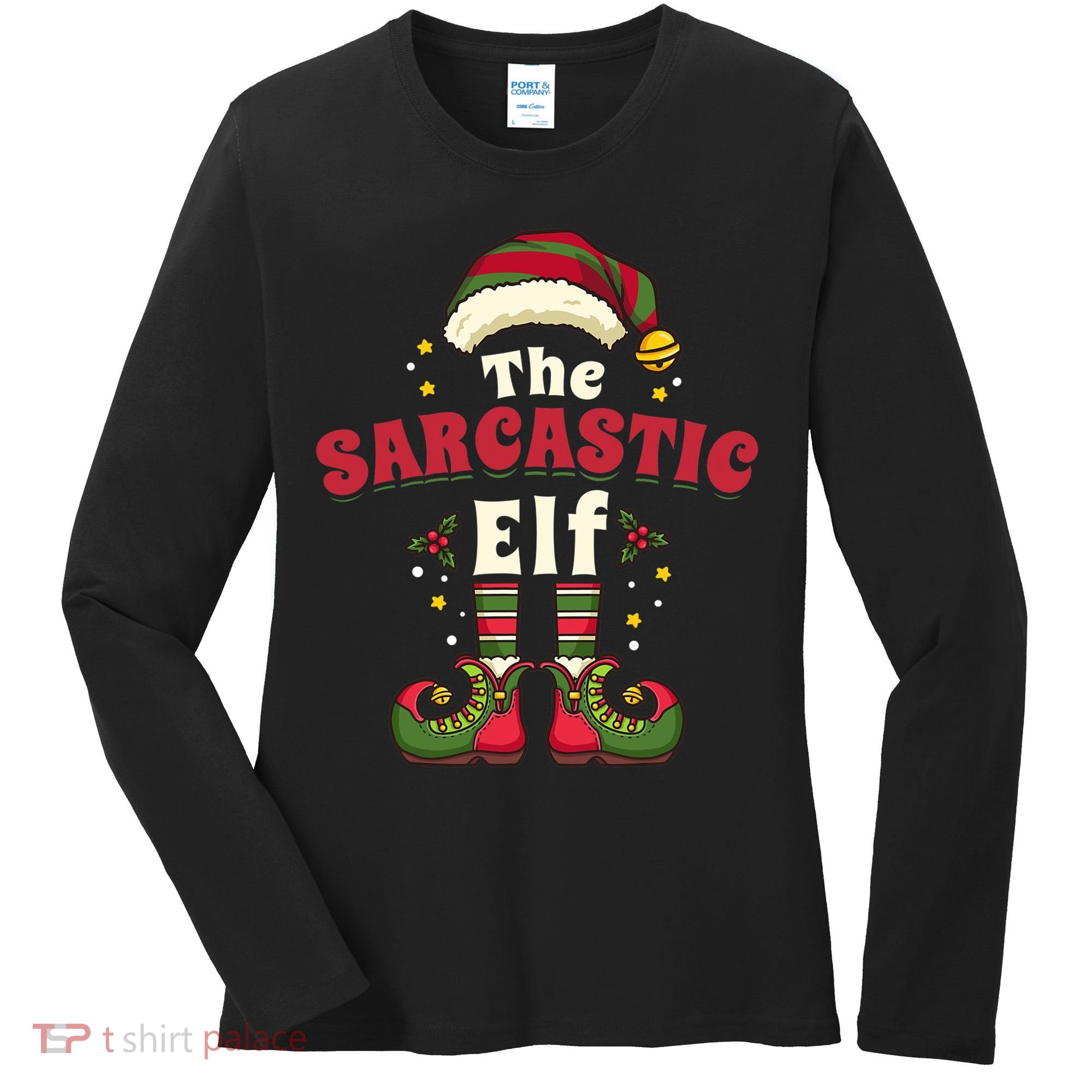 Sarcastic Elf Christmas Matching Family Women's Long Sleeve Shirt