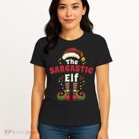 Sarcastic Elf Christmas Matching Family Women's T-Shirt thumb 4