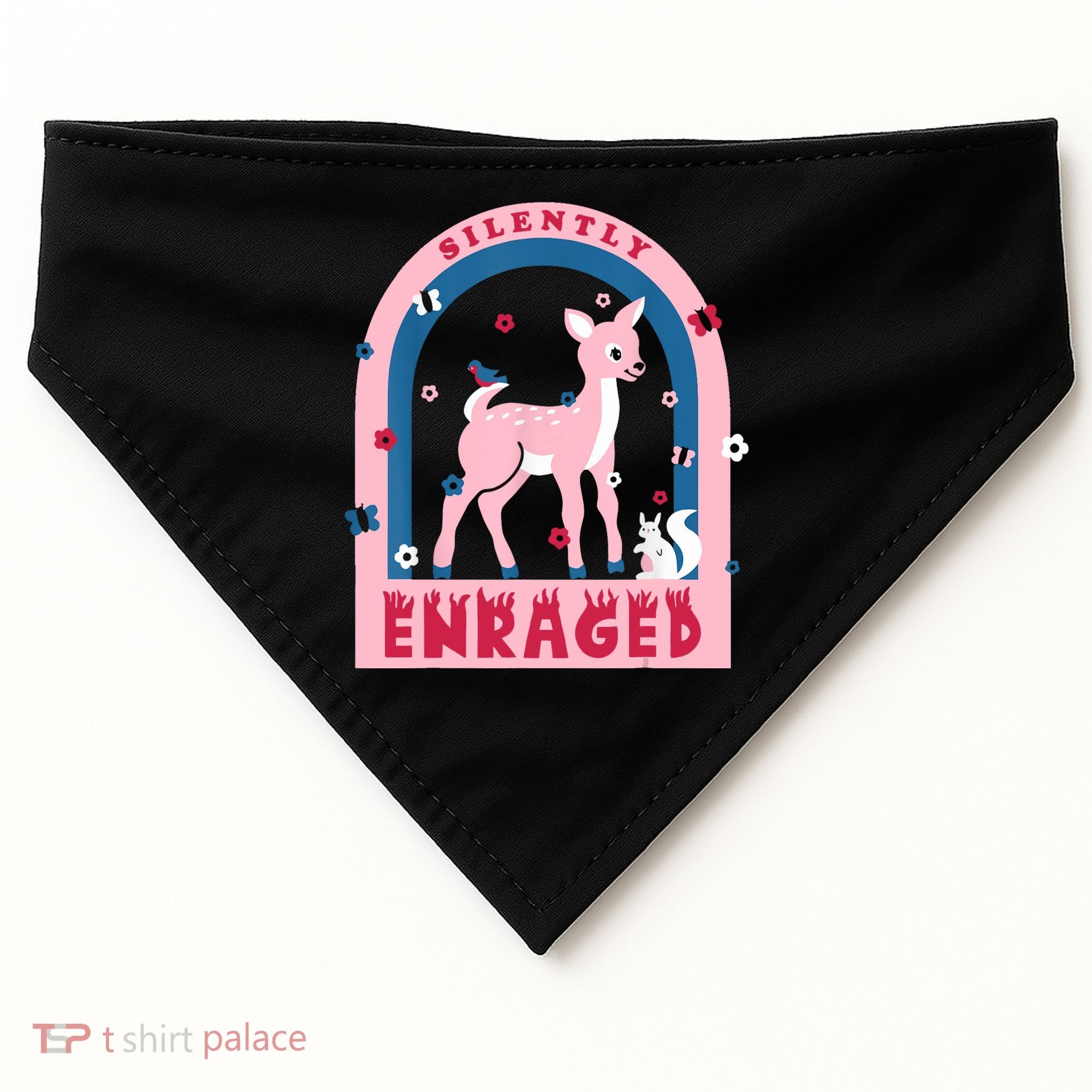 Silently Enraged Christmas Holidays Casual USA-Made Doggie Bandana