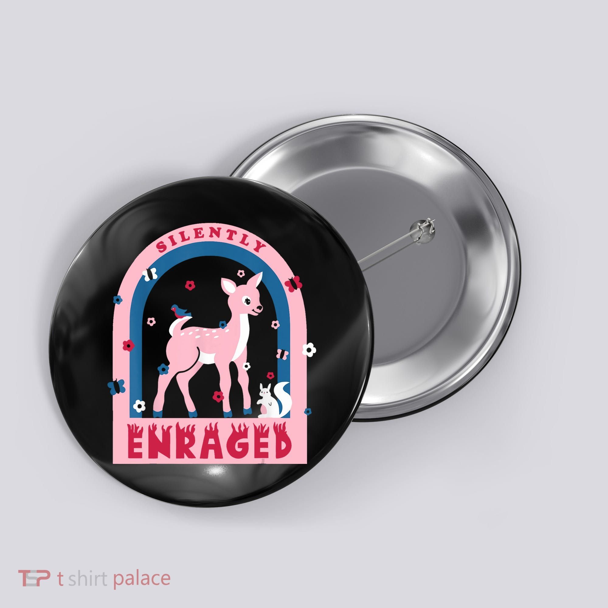 Silently Enraged Christmas Holidays Casual Button