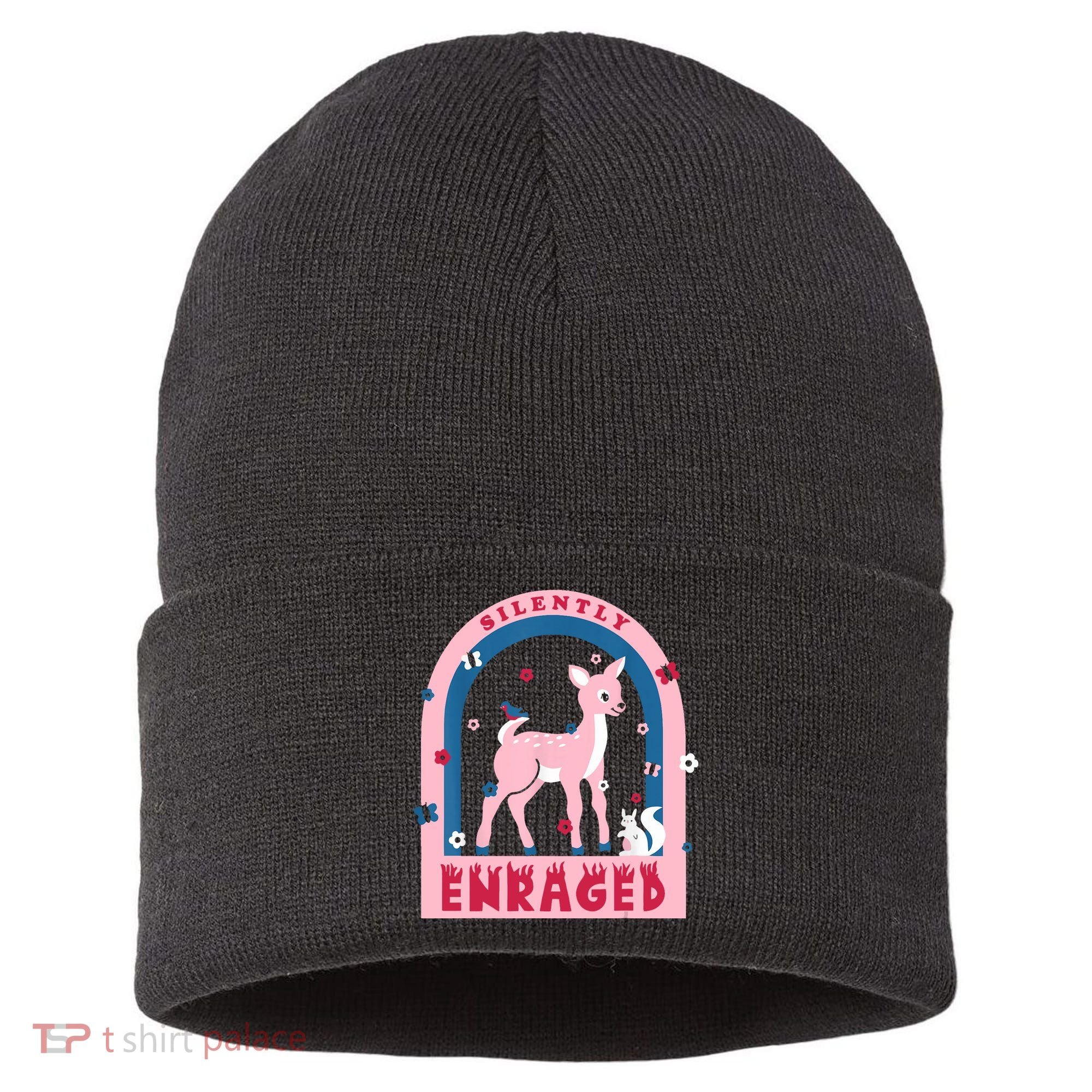 Silently Enraged Christmas Holidays Casual Sustainable Knit Beanie