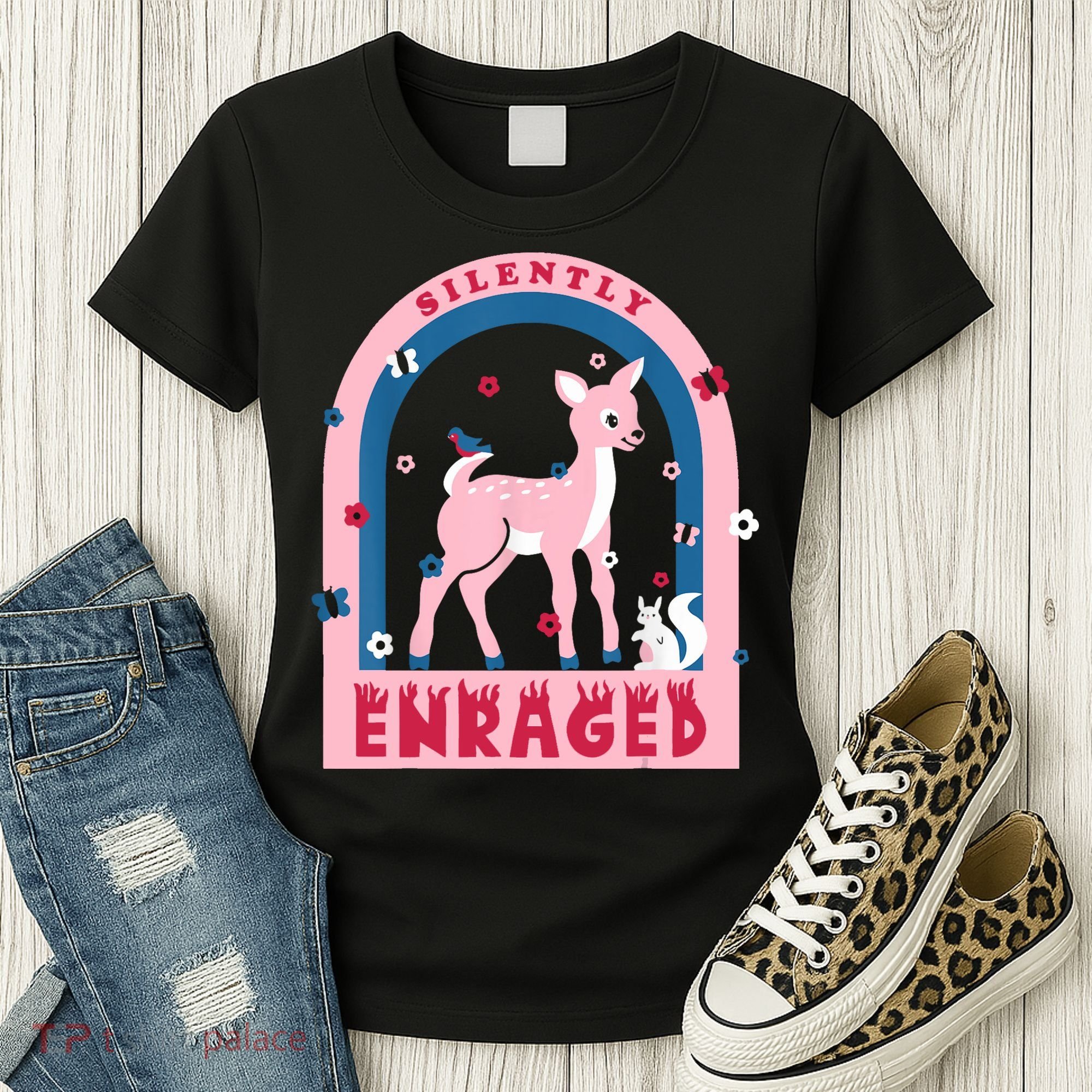 Silently Enraged Christmas Holidays Casual Women's T-Shirt