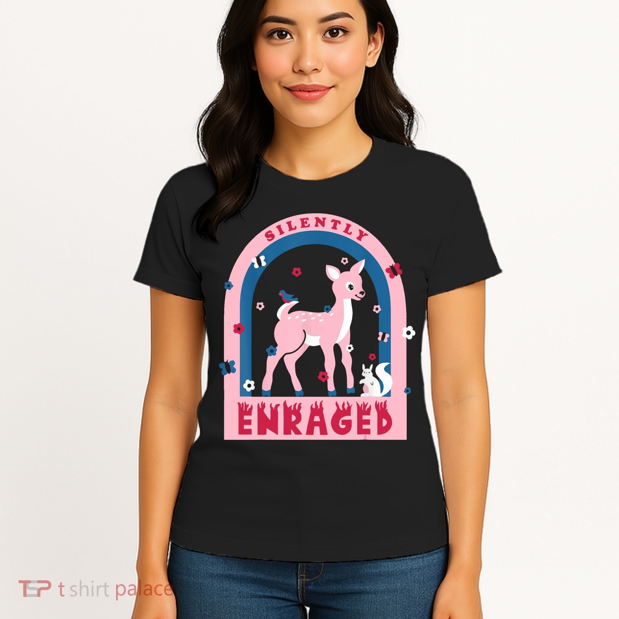 Silently Enraged Christmas Holidays Casual Women's T-Shirt
