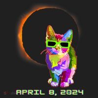 Solar Eclipse Cat Wearing Solar Eclipse Glasses Women's Sweatshirt thumb 2