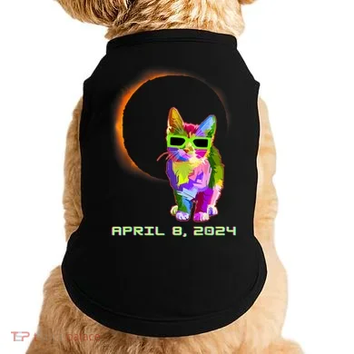 Solar Eclipse Cat Wearing Solar Eclipse Glasses Doggie Tank
