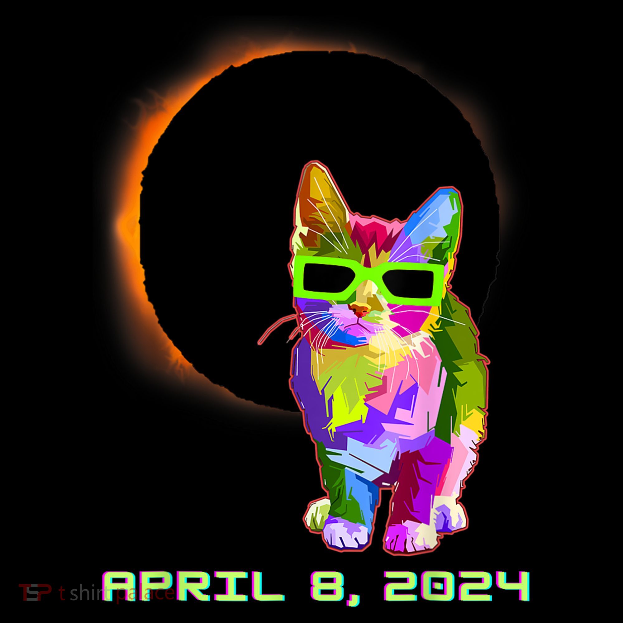 Solar Eclipse Cat Wearing Solar Eclipse Glasses Doggie Tank