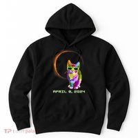 Solar Eclipse Cat Wearing Solar Eclipse Glasses Hoodie thumb 0