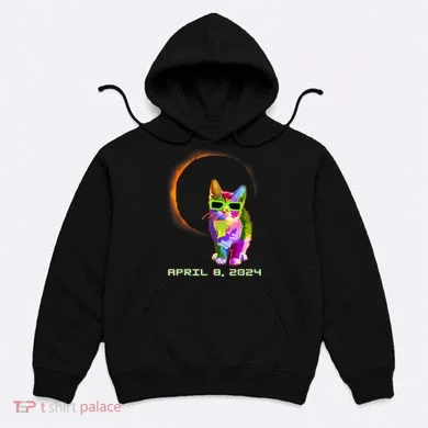 Solar Eclipse Cat Wearing Solar Eclipse Glasses Hoodie