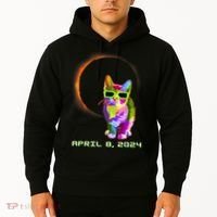 Solar Eclipse Cat Wearing Solar Eclipse Glasses Hoodie thumb 2