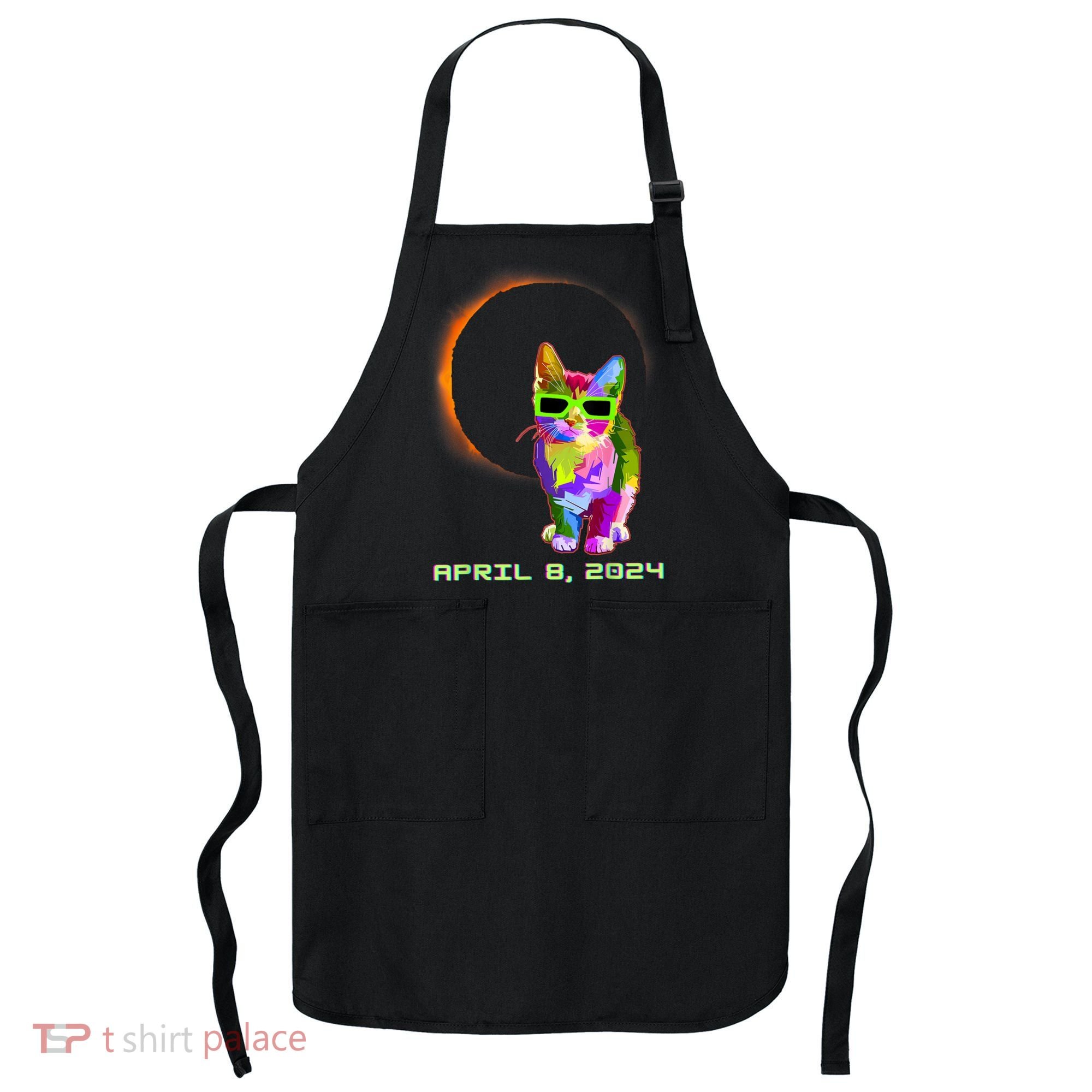 Solar Eclipse Cat Wearing Solar Eclipse Glasses Apron