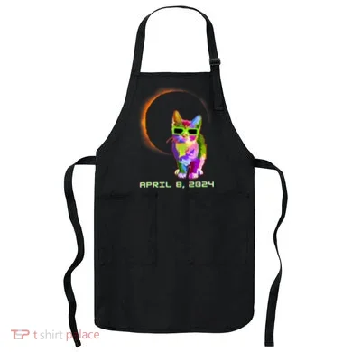 Solar Eclipse Cat Wearing Solar Eclipse Glasses Apron