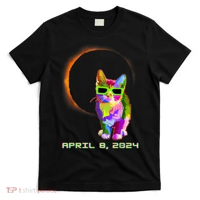 Solar Eclipse Cat Wearing Solar Eclipse Glasses T-Shirt