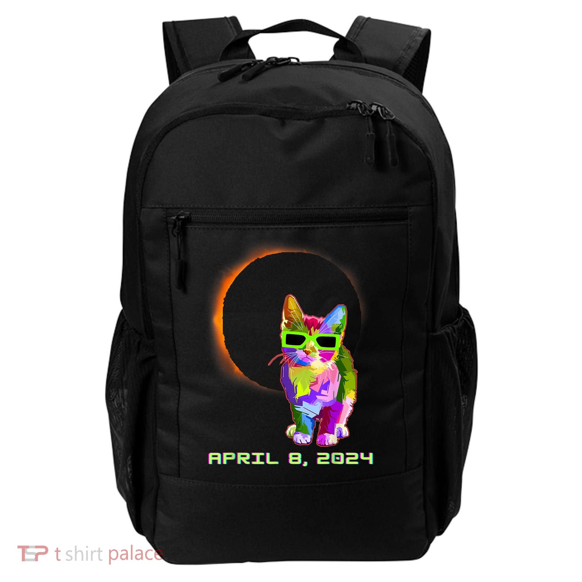 Solar Eclipse Cat Wearing Solar Eclipse Glasses Backpack