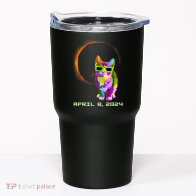 Solar Eclipse Cat Wearing Solar Eclipse Glasses Tumbler