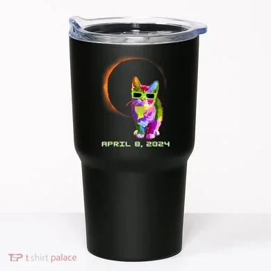 Solar Eclipse Cat Wearing Solar Eclipse Glasses Tumbler