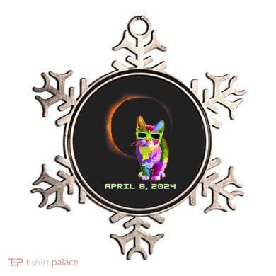 Solar Eclipse Cat Wearing Solar Eclipse Glasses Ornament