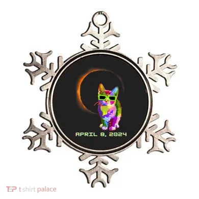 Solar Eclipse Cat Wearing Solar Eclipse Glasses Ornament