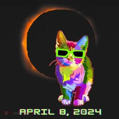 Solar Eclipse Cat Wearing Solar Eclipse Glasses Performance Fleece Hoodie