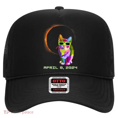 Solar Eclipse Cat Wearing Solar Eclipse Glasses Hat