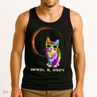 Solar Eclipse Cat Wearing Solar Eclipse Glasses Tank Top thumb 3