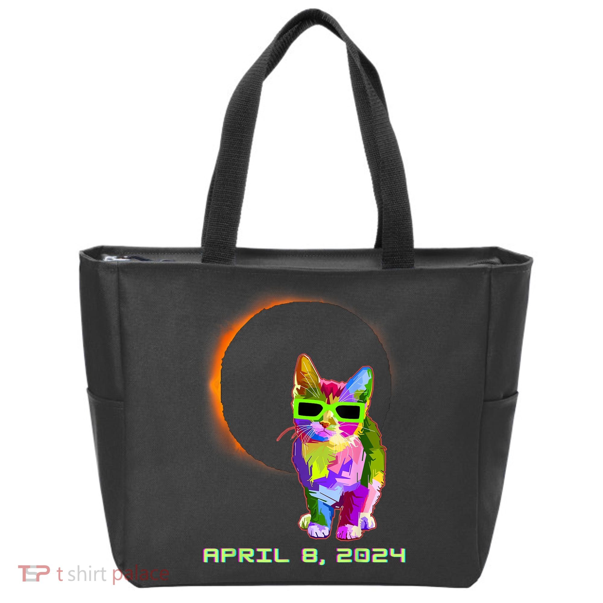 Solar Eclipse Cat Wearing Solar Eclipse Glasses Tote Bag