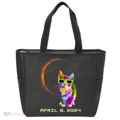 Solar Eclipse Cat Wearing Solar Eclipse Glasses Tote Bag