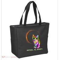 Solar Eclipse Cat Wearing Solar Eclipse Glasses Tote Bag thumb 2