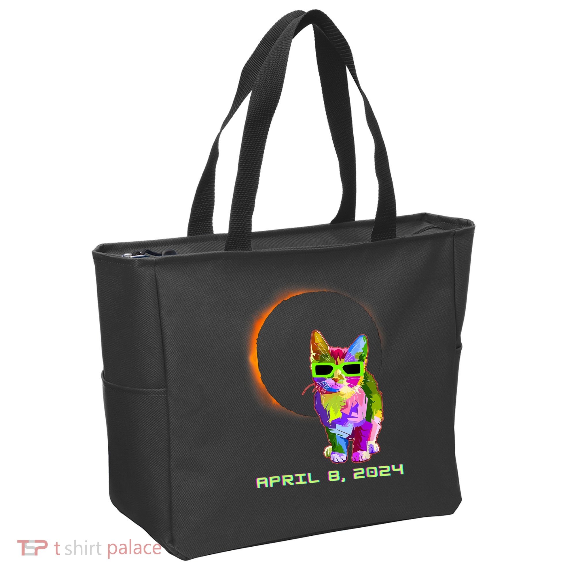 Solar Eclipse Cat Wearing Solar Eclipse Glasses Tote Bag