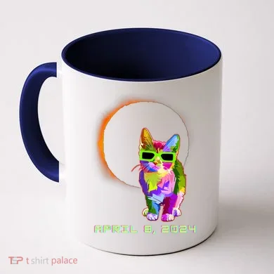 Solar Eclipse Cat Wearing Solar Eclipse Glasses Coffee Mug