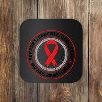 Support Educate Care Cure Hiv Aids Awareness Coaster thumb 0