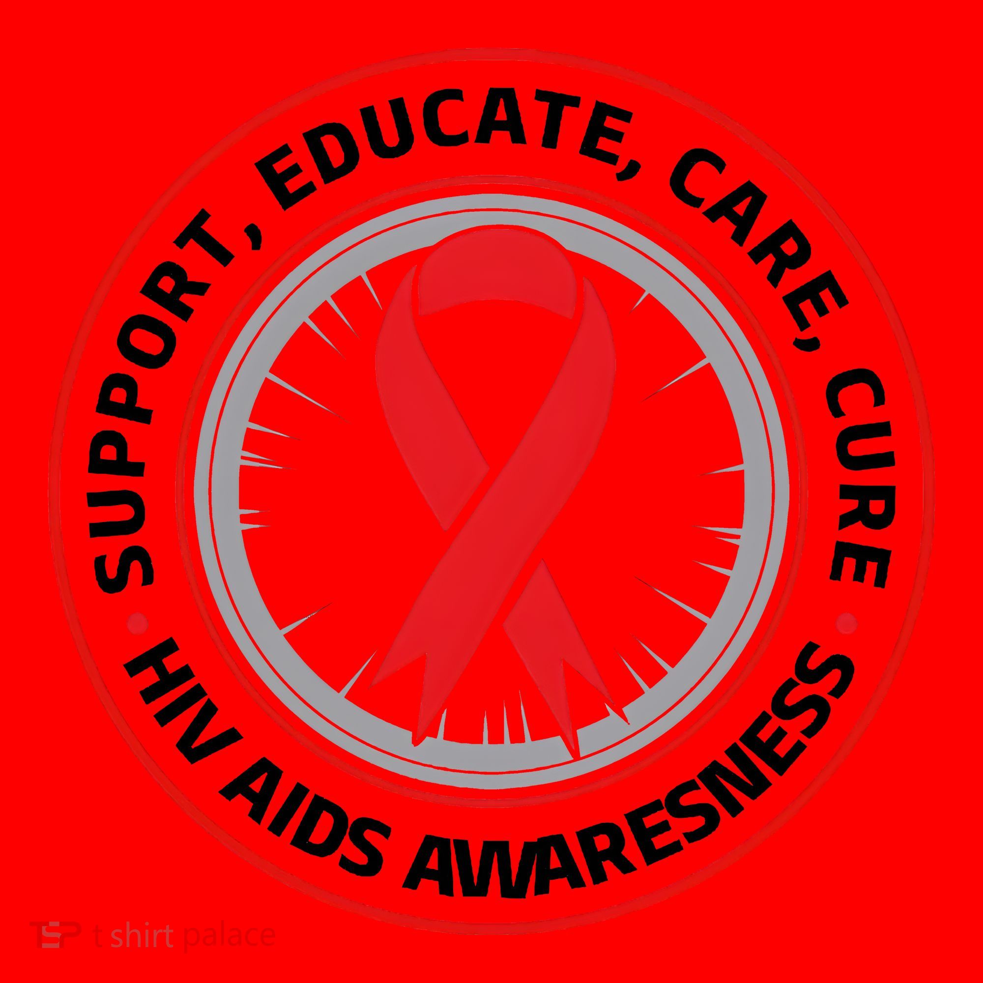 Support Educate Care Cure Hiv Aids Awareness Santa Hat