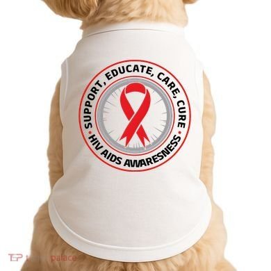 Support Educate Care Cure Hiv Aids Awareness Doggie Tank